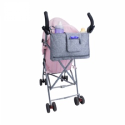 Luxury 3-in-1 Detachable Deluxe Black Baby Diaper Bag Stroller Organizer