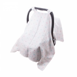 Baby Car Seat Cover, Unisex Extra Large Lightweight and Breathable Canopy, Cotton Muslin